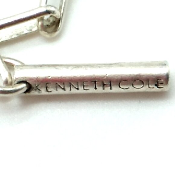 VTG Kenneth Cole Reaction Multi-Stone Y Necklace Silver-tone Beaded Style Chain - Picture 5 of 14